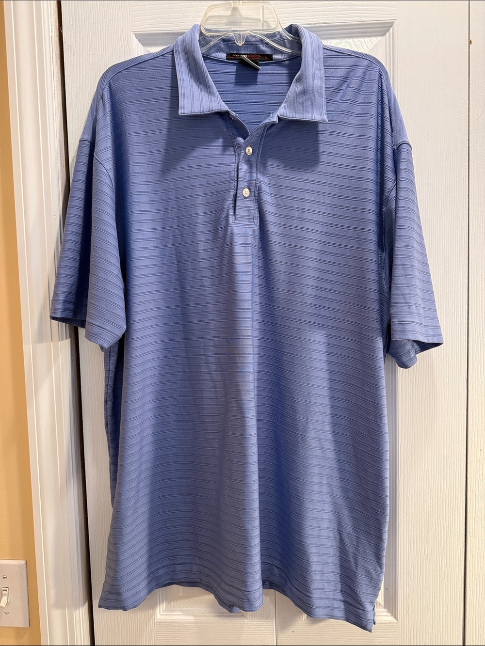 Men's Light Blue Textured Polo Shirt